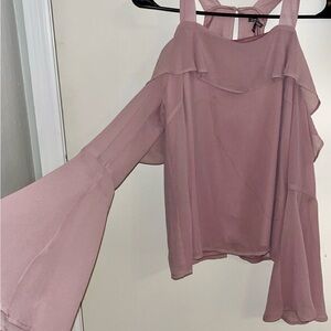 Charlotte Russe Dusty Pink Ruffle Blouse